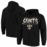 Men's New Orleans Saints G III Sports by Carl Banks Perfect Season Full Zip Hoodie Black,baseball caps,new era cap wholesale,wholesale hats